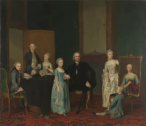 Portret van Pieter Cornelis Hasselaer, Raadgever van de VOC en Burgemeester van Amsterdam, met zijn familie