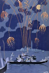 Vuurwerk in Venetië, illustratie voor 