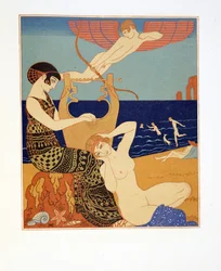 La Bague Symbolique, Illustratie uit Les Chansons de Bilitis, door Pierre Louys, uitgegeven 1922