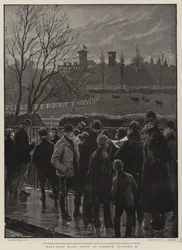 Halfstok, zonsopgang bij Osborne, 23 januari