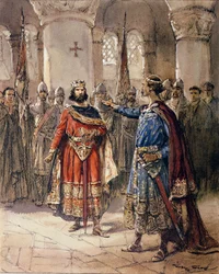 Hugues I Capet (941-996), Koning van Frankrijk en Adalbert de Perigord, uit 