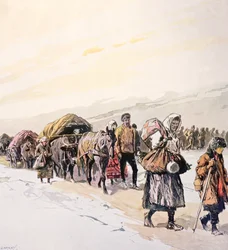 Uitgehongerde Menigten Verlaten hun Thuisland, ca. 1924