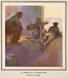 De kracht van het machinegeweer, uit Histoire des Soviets, uitgegeven 1922