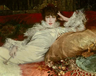 Portret van komiek Sarah-Henriette Bernard genaamd Sarah Bernhardt (1844-1923)
