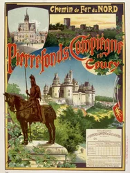 Pierrefonds, Compiègne en Coury - Reclameposter van de Railways du Nord, door G. Fraipont