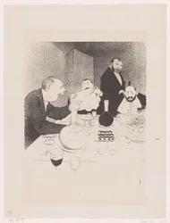 Mannen aan tafel tijdens een diner