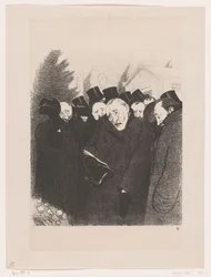 Mannen op een begrafenis