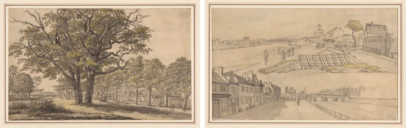 Landschap (recto) Twee Uitzichten van Parijs (verso)