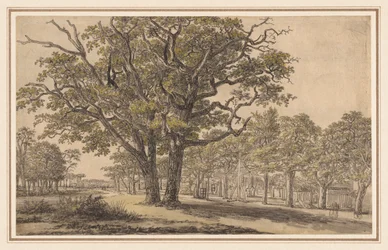 Landschap recto Twee uitzichten van Parijs verso, eerste helft 1800s