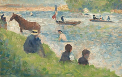 Paard en boten (Studie voor "Badgasten bij Asnières")