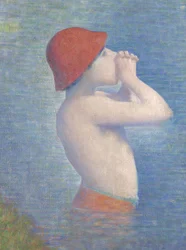 Detail van de Baders bij Asnières, 1884