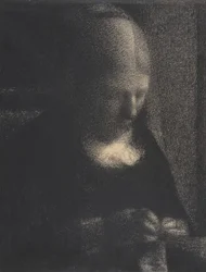 Borduurwerk; De moeder van de kunstenaar, 1882-83