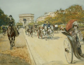 Elegante Figuren voor de Arc de Triomphe, Parijs