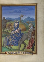 De vlucht naar Egypte uit een getijdenboek Ms. 48 fol. 67