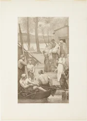 Pastoraal leven van Sainte Geneviève (linkerpaneel)