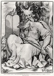 Mozes, gegraveerd door Ludwig Businck