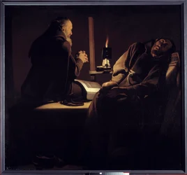 De extase van Sint Franciscus (ook wel een monnik in gebed bij een stervende monnik of de twee monniken genoemd)