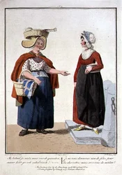 Visverkopers, gegraveerd door L. Portman