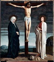 Kruisiging Polyptiek Paneel van de Kerk van San Gerolamo della Cervara