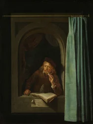 Man die een Pijp Rookt. Zelfportret, 1650