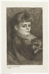 Portret van Eleonora Bos met poes