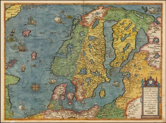 1593 kaart van Noord-Europa door Gerard de Jode