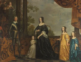 Frederik Hendrik, zijn Echtgenote Amalia van Solms, en hun Drie Jongste Dochters