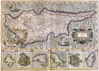 Cyprus en de eilanden Stalimini (Lemnos), Chios, Mitilene, Negroponte, Cerigo en Rhodos