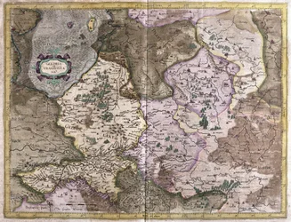 Gelderland en Overijssel, Nederland (gravure)