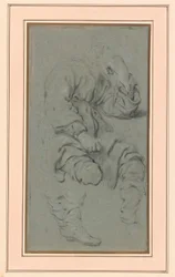 Studie van een zittende man voor een figuur in het schilderij De profeet Elisa en de Sunamitische vrouw op de berg Karmel (Nationaal Museum, Warschau, inv. M.Ob.551 MNW)