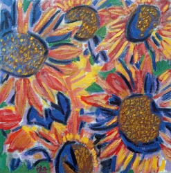 Zonnebloem warm, 2024 (olieverf op doek)