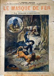 Le Masque de Fer, omslag van roman door Edmond Ladoucette, gepubliceerd in afleveringen aan het einde van de 19e eeuw
