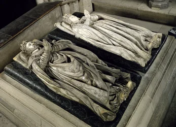 Beelden van Henri II (1519-59) en Catherine de Medici (1519-89) 1583 (marmer)