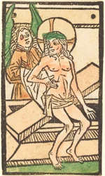 Christus Zittend op Zijn Graf met Een Engel