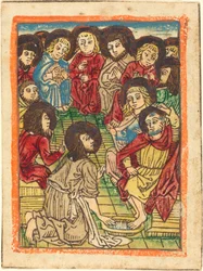 Christus wast de voeten van de apostelen