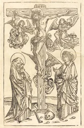 Christus aan het kruis met engelen