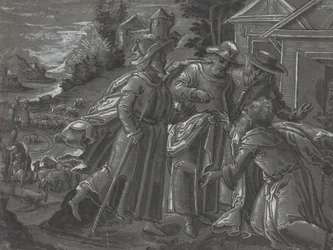 Abraham Ontvangt de Engelen [verso]