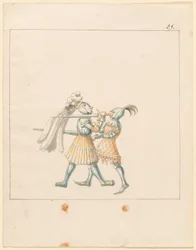 Freydal, Het Boek van Toernooien en Jousts van Keizer Maximiliaan I: Gevechten te Voet (Jousts)(Volume III): Plaat 165