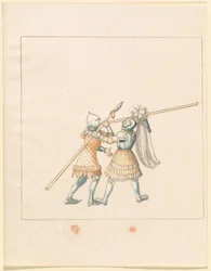 Freydal, Het Boek van Toernooien en Jousts van Keizer Maximiliaan I: Gevechten te Voet (Jousts)(Volume III): Plaat 150