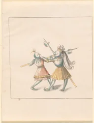 Freydal, Het Boek van Toernooien en Jousts van Keizer Maximiliaan I: Gevechten te Voet (Jousts)(Volume III): Plaat 143