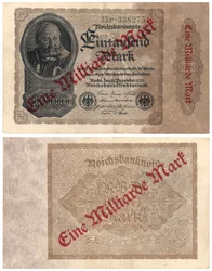 Een bankbiljet van één miljard mark, 1922