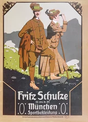 Advertentie voor Fritz Schulze wandelkleding, c.1910