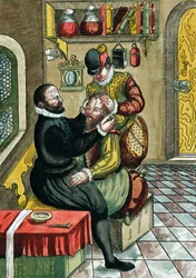 Staaroperatie, uit Ophthalmodouleia door Georg Bartisch (1535-1636) gepubliceerd in Dresden in 1583