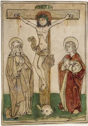 Christus aan het kruis met Maria en Sint Jan