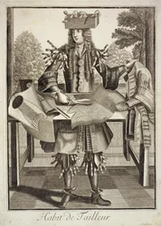 Kostuum voor een Kleermaker, uitgegeven door Gerard Valck (16512-1726) ca. 1690