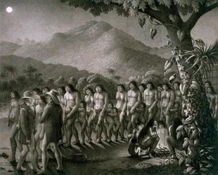 Dans van de Puri-stam, illustratie uit de Atlas van een reis in Brazilië
