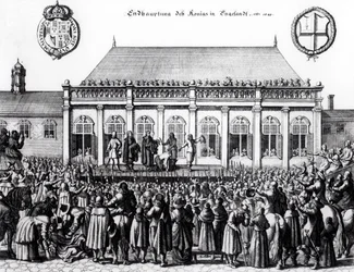 Executie van Karel I (1600-49) in Whitehall, 30 januari 1649