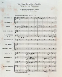 Eerste pagina van de partituur voor De vlucht naar Egypte, op. 25, ouverture door Hector Berlioz
