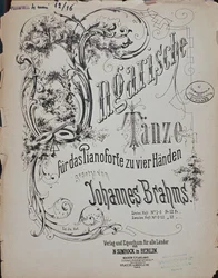 Frontispice van Hongaarse Dansen (Ungarische Tanze) door Johannes Brahms