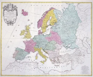 Algemene kaart van heel Europa, verdeeld in zijn belangrijkste landen, 1782